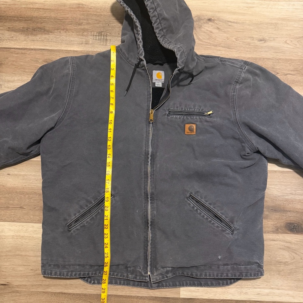Carhartt J141 Sherpa Lined Jacket Men’s XL GVL Gray Detriot Duck Canvas - Picture 9 of 11
